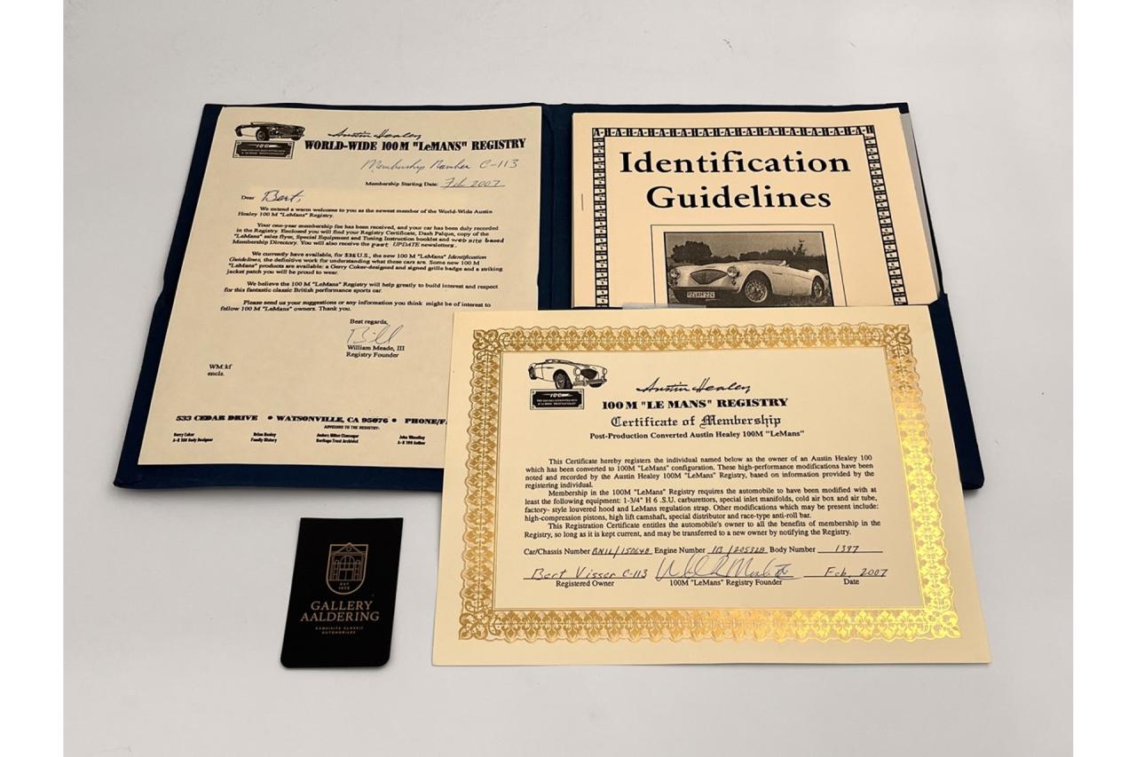 1954 Austin - Healey to 100M Specs &ldquo;Listed in 100M Le Mans Registry&rdquo;