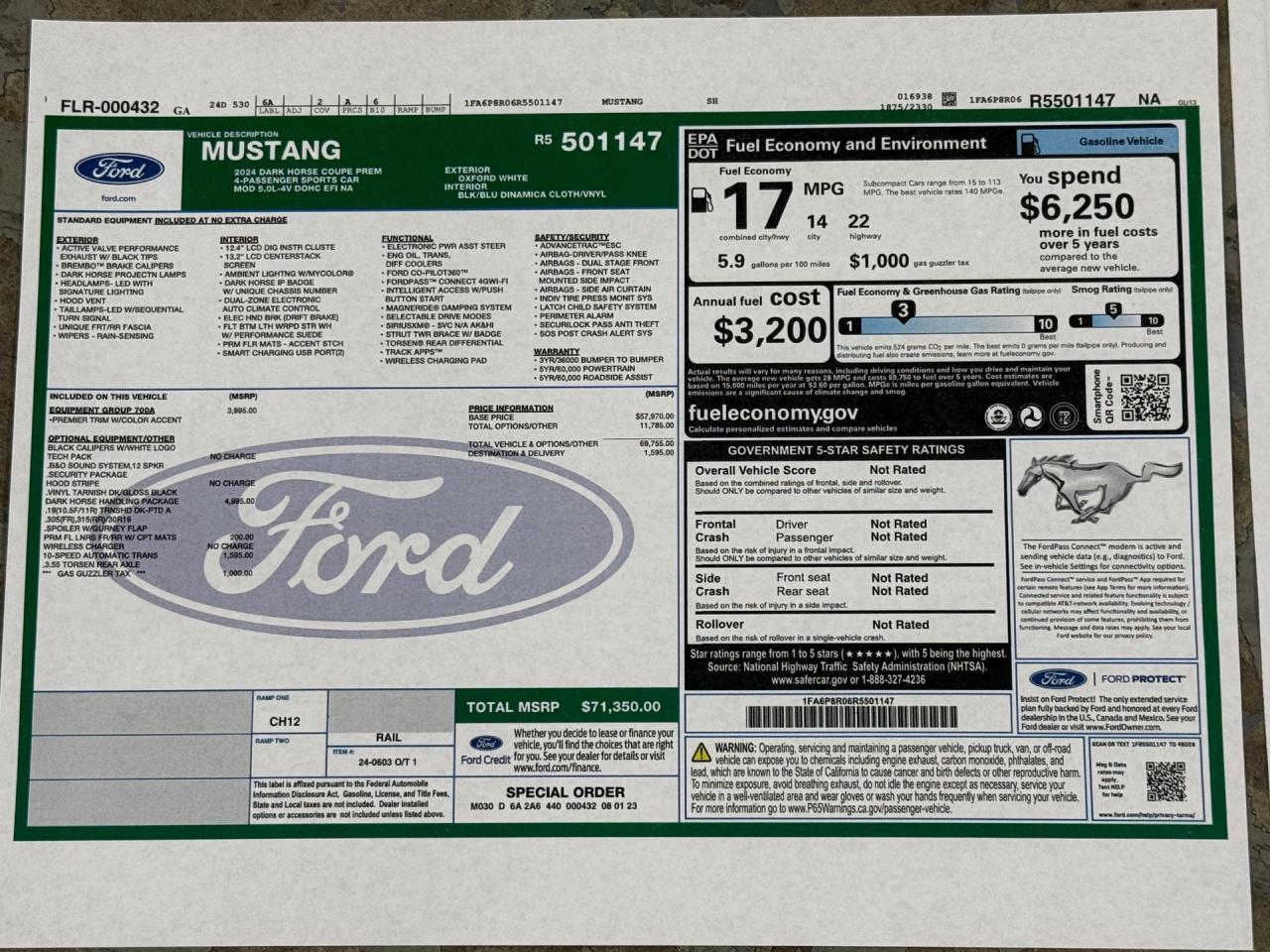 2024 Ford Mustang DARK HORSE