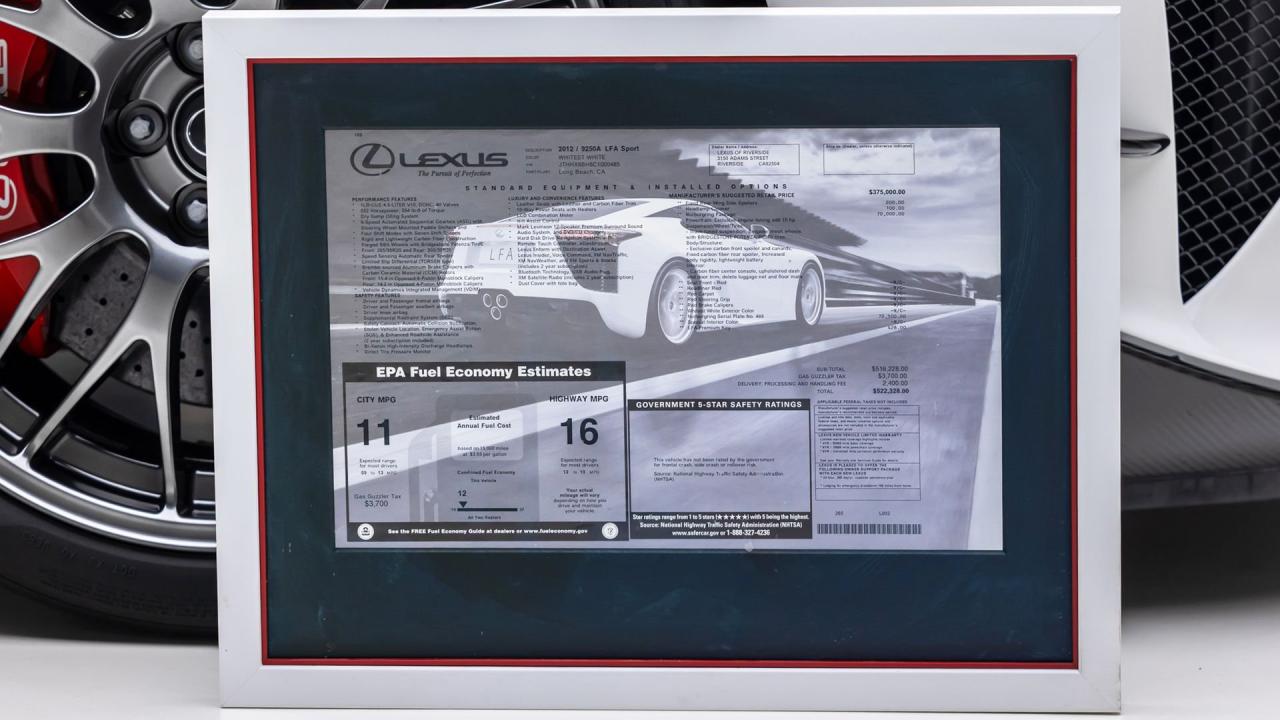 2012 Lexus LFA N&uuml;rburgring Package