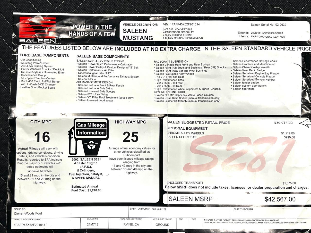 2002 Ford Saleen Mustang