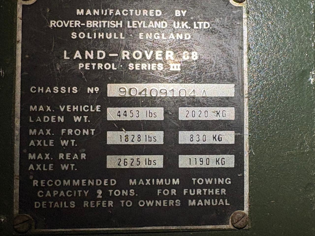 1973 Land Rover Series III Belgian Military Ragtop