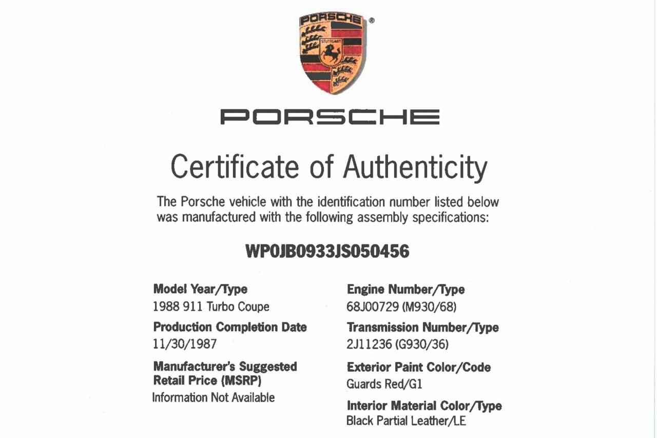 1988 Porsche 911 Turbo