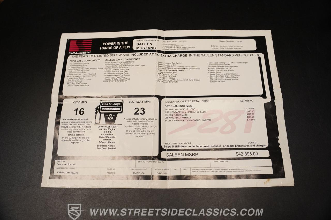 2000 Ford Mustang Saleen S281 SC