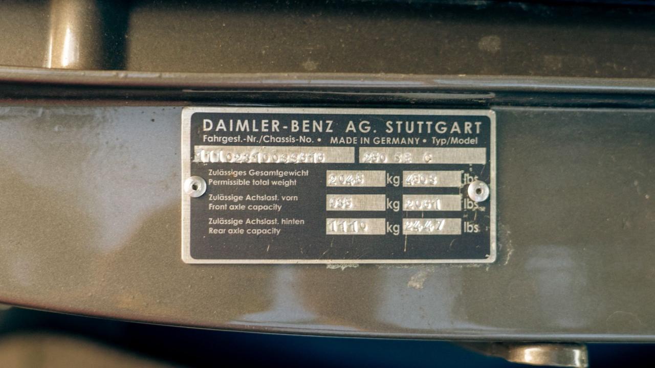 1967 Mercedes - Benz 250 SE Cabriolet