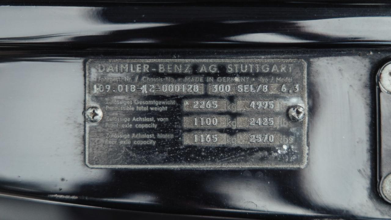 1969 Mercedes - Benz 300 SEL 6.3