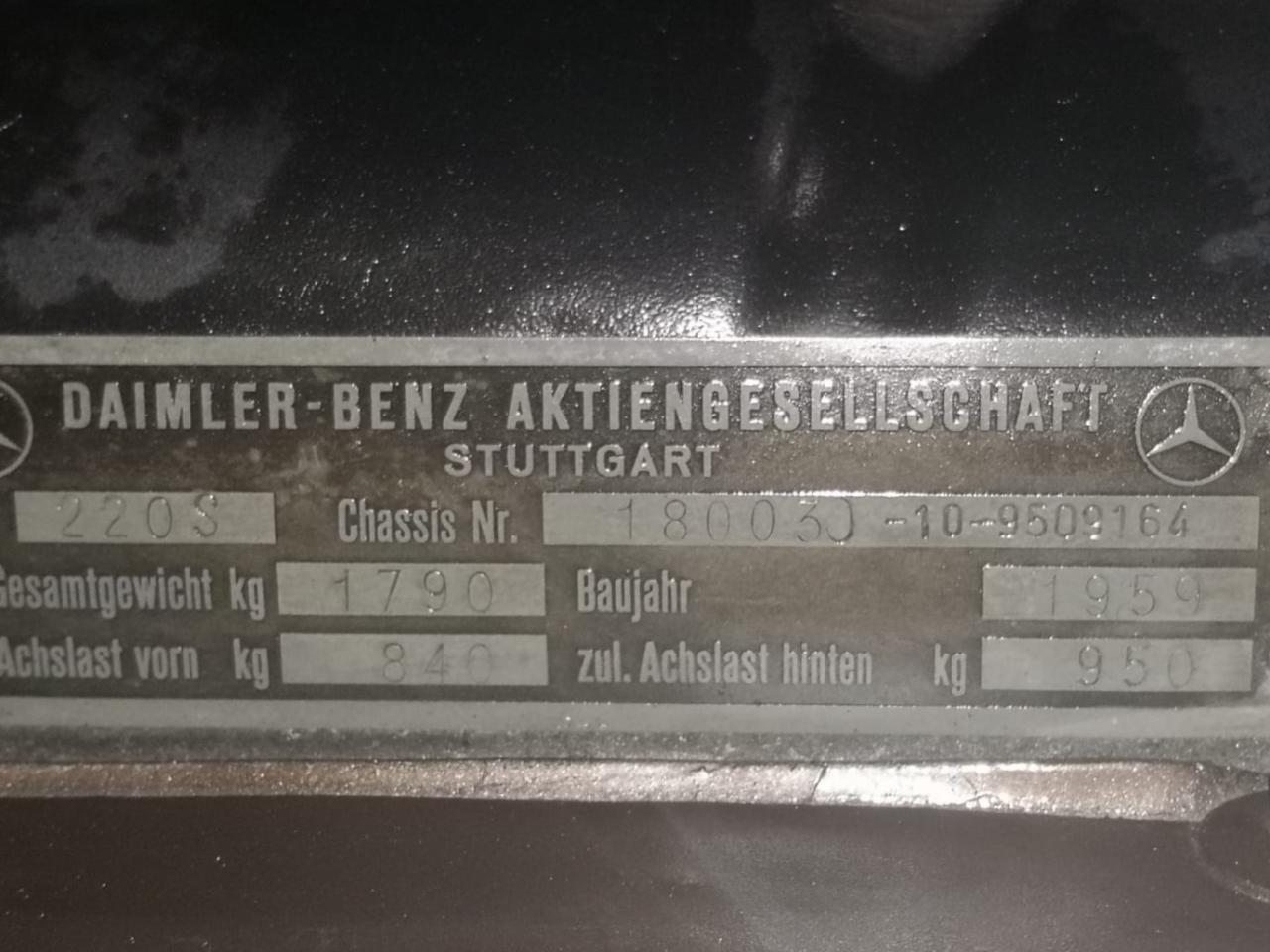 1959 Mercedes - Benz 220S CABRIOLET 1959