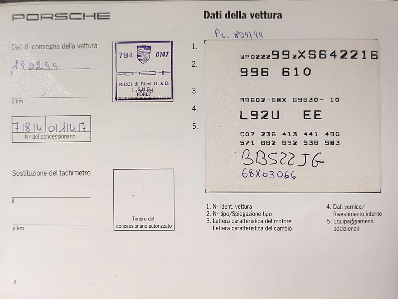 1999 Porsche 996-610 CARRERA 4 CABRIOLET 1999