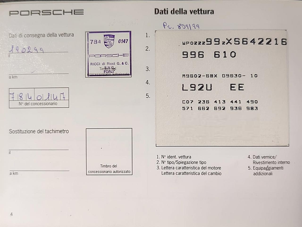 1999 Porsche 996-610 CARRERA 4 CABRIOLET 1999