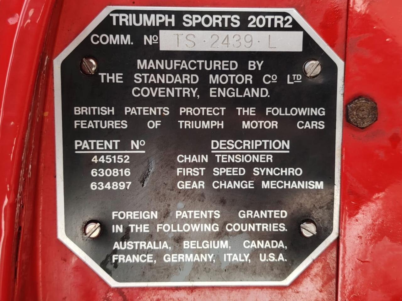 1954 Triumph TR2 LONG DOOR 1954
