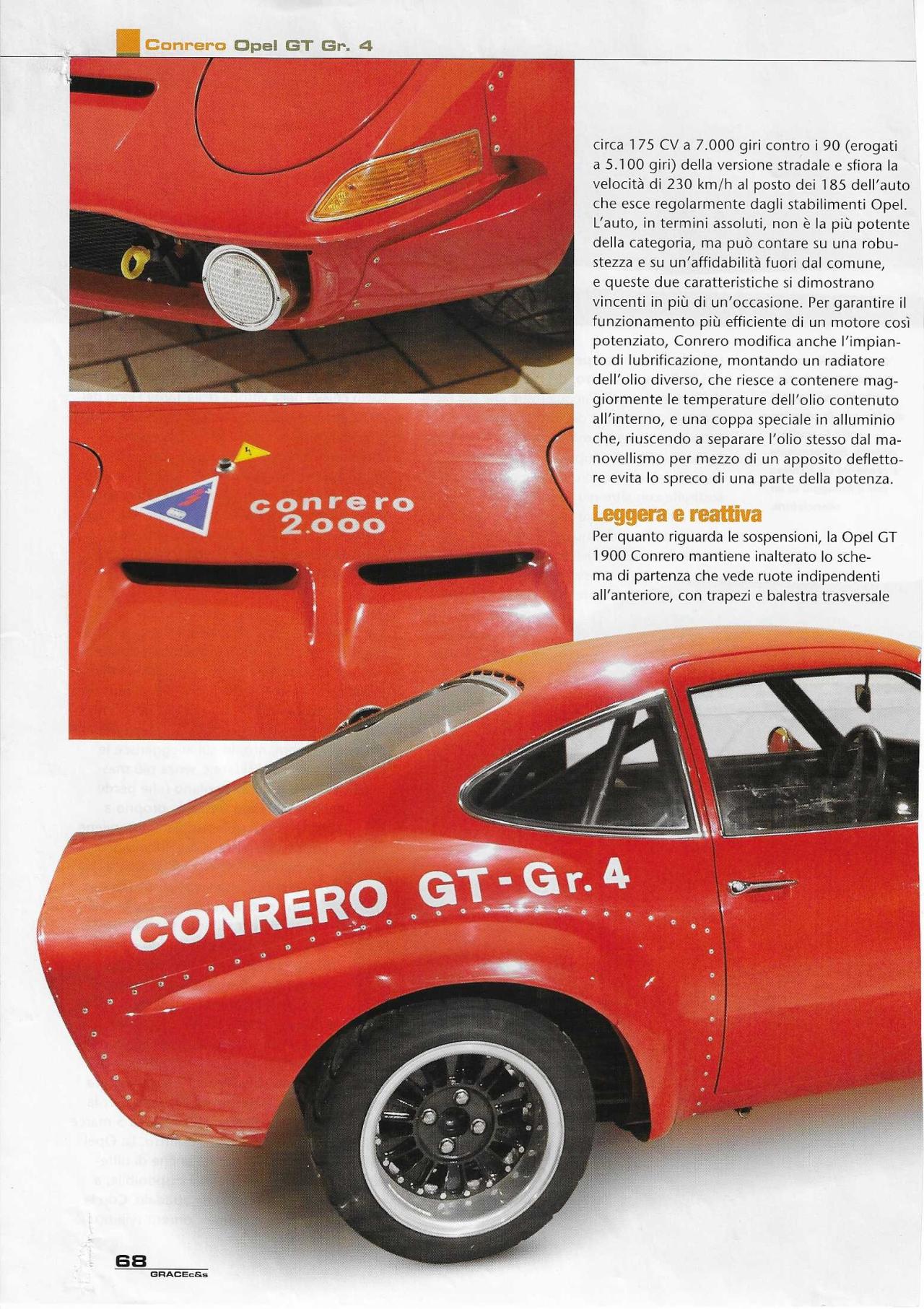 1906 Opel 1900 GT GROUP 4 OFFICIAL TEAM CONRERO 1970 VIN 941906704