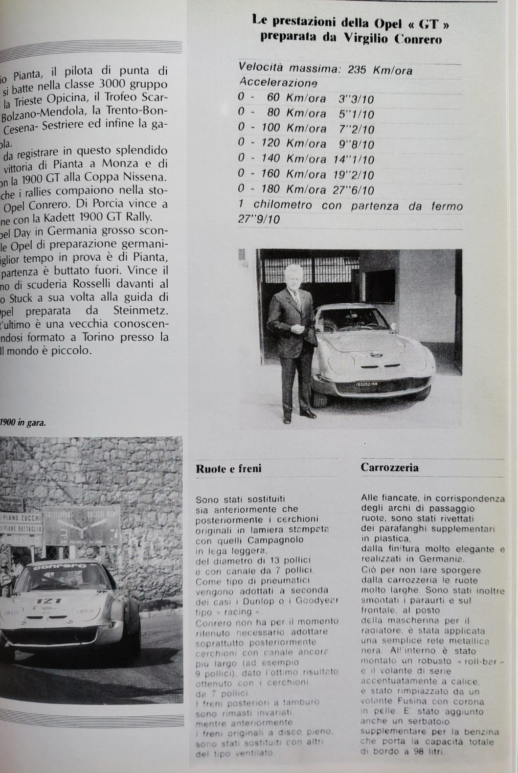 1906 Opel 1900 GT GROUP 4 OFFICIAL TEAM CONRERO 1970 VIN 941906704