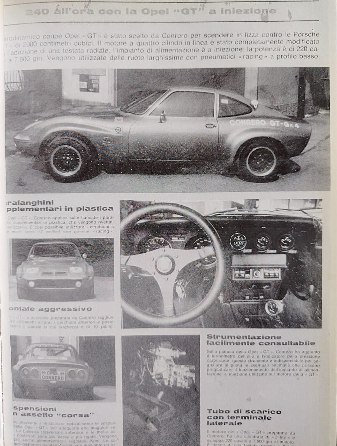 1906 Opel 1900 GT GROUP 4 OFFICIAL TEAM CONRERO 1970 VIN 941906704