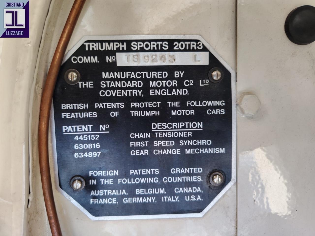 1955 Triumph TR3 SPORT 1955 1000 MIGLIA ELIGIBLE