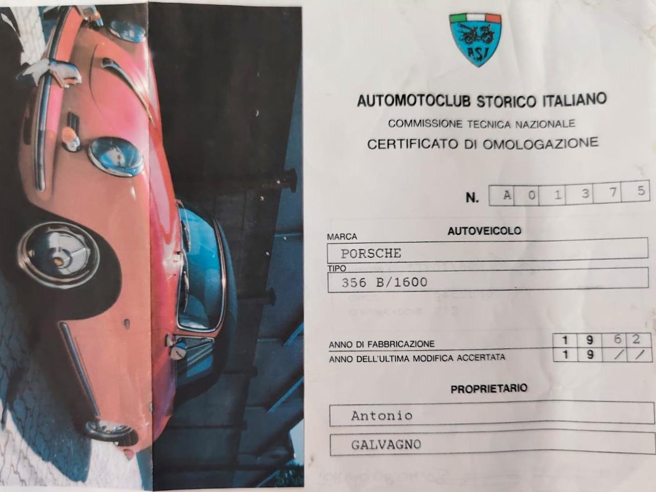 1963 Porsche 356 B 1600 CABRIOLET REUTTER 1963