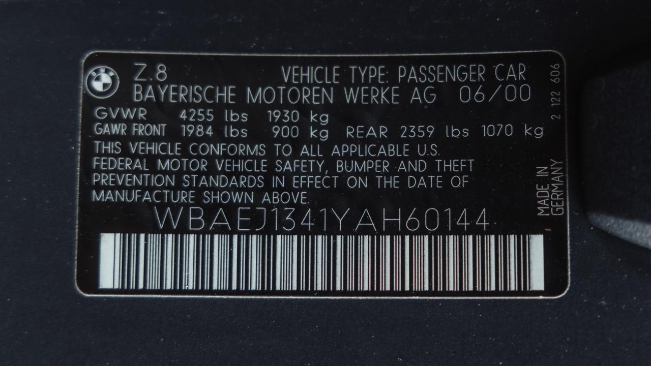 2000 BMW Z8 ex-Pete Sampras