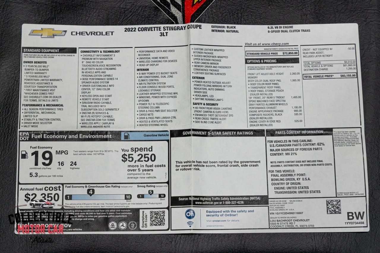 2022 Chevrolet Corvette Stingray