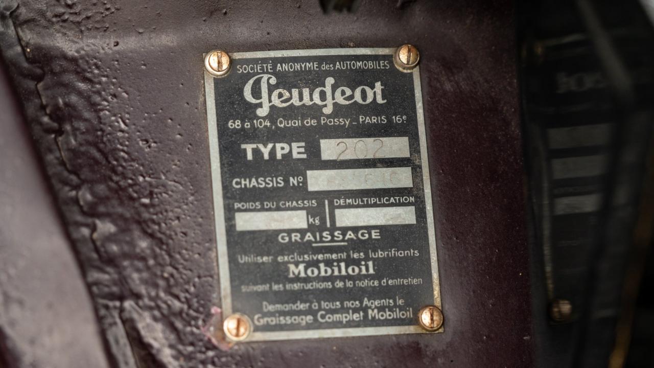 1939 Peugeot 202 Berline Luxe