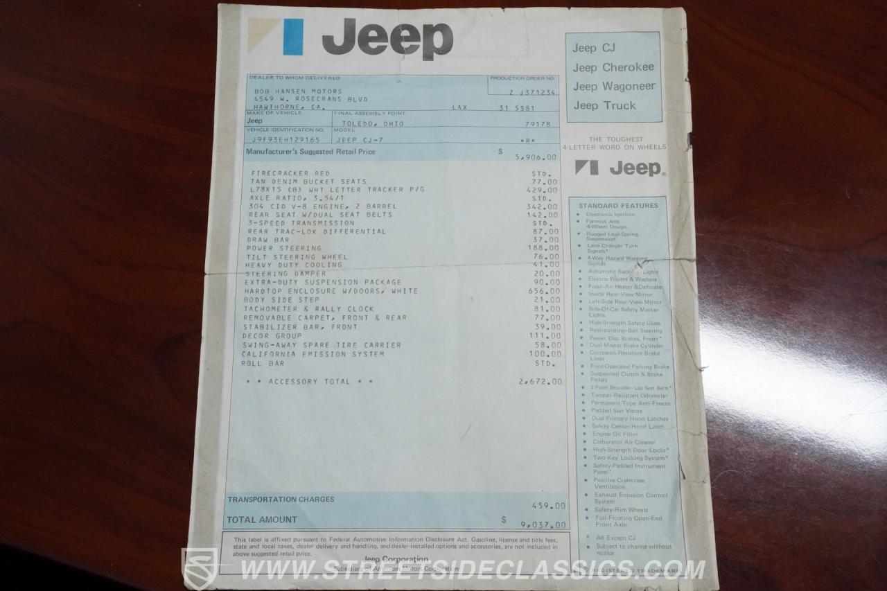 1979 Jeep CJ7 Renegade Denim Package