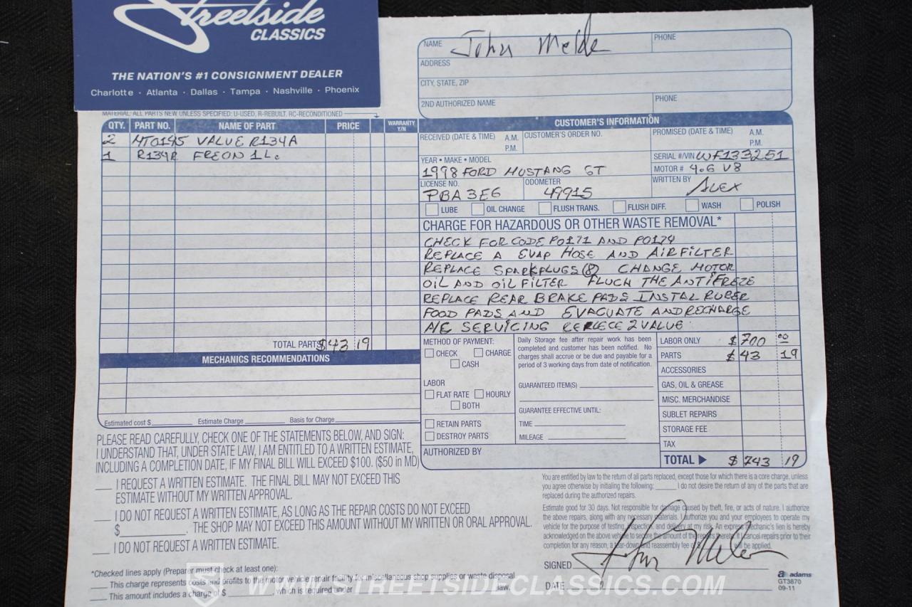 1998 Ford Mustang GT Convertible