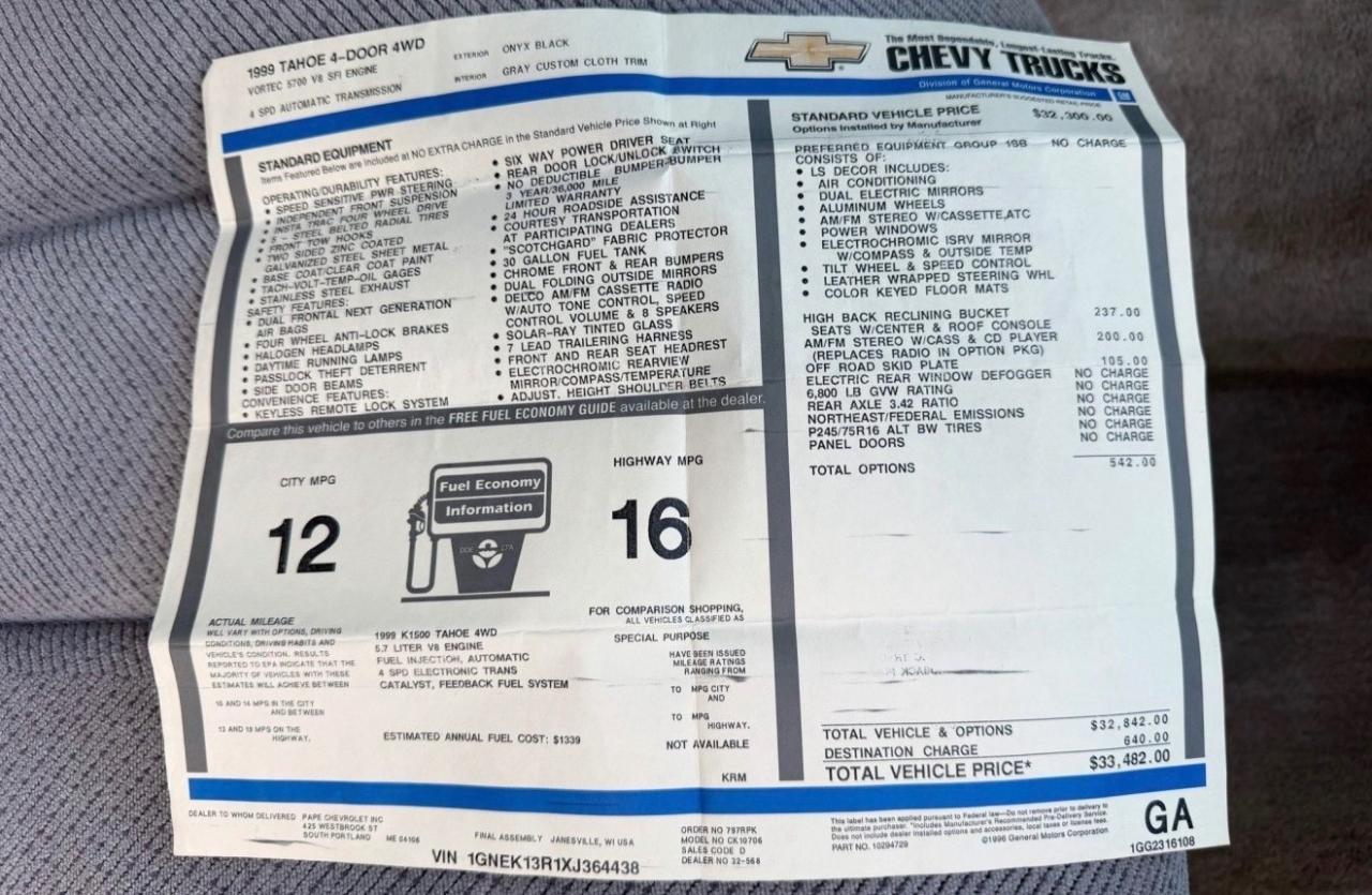 1999 Chevrolet Tahoe