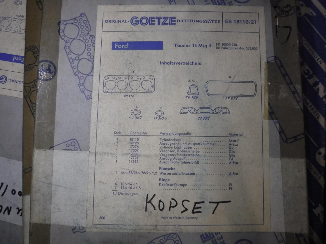 1900 Gasketsets-Pakkingsets several car engine gaskets
