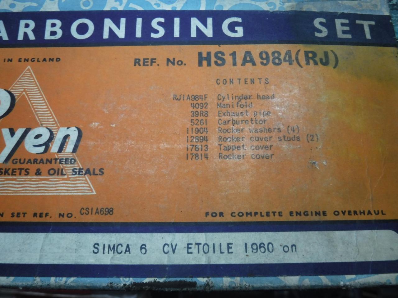 1900 Gasketsets-Pakkingsets several car engine gaskets