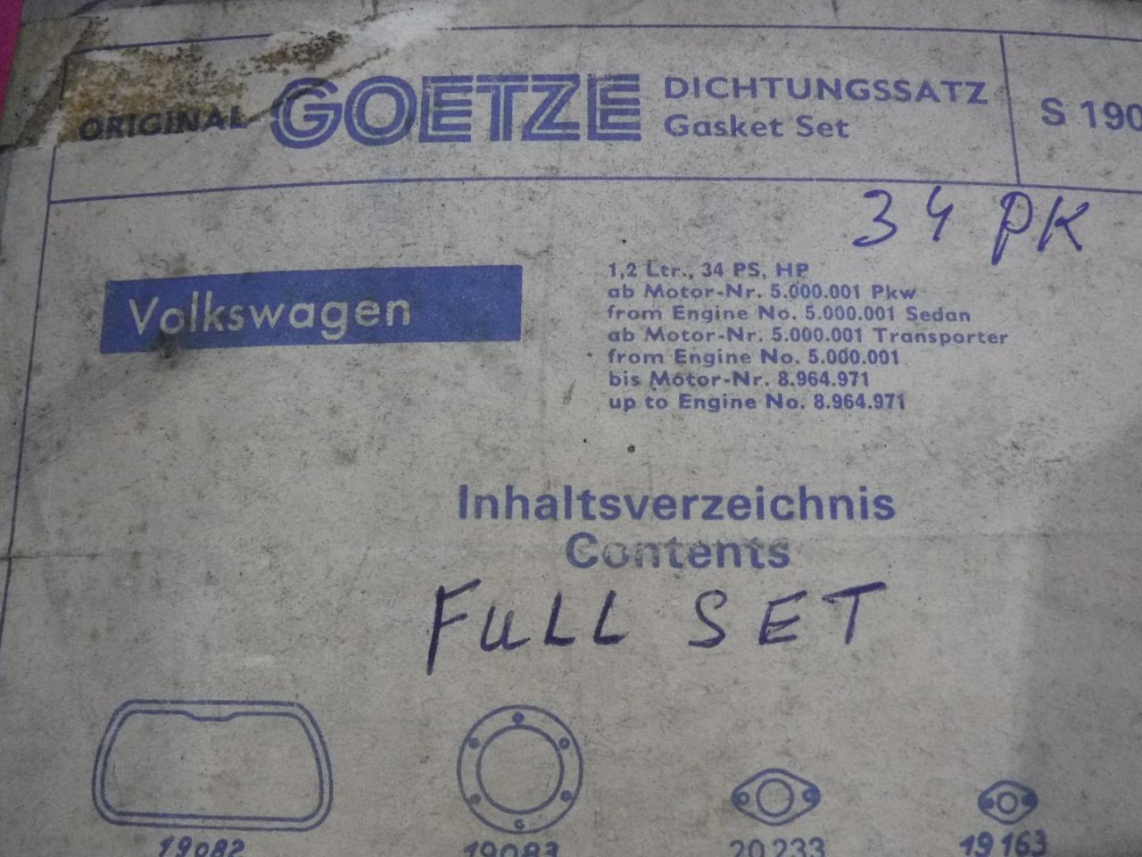 1900 Gasketsets-Pakkingsets several car engine gaskets