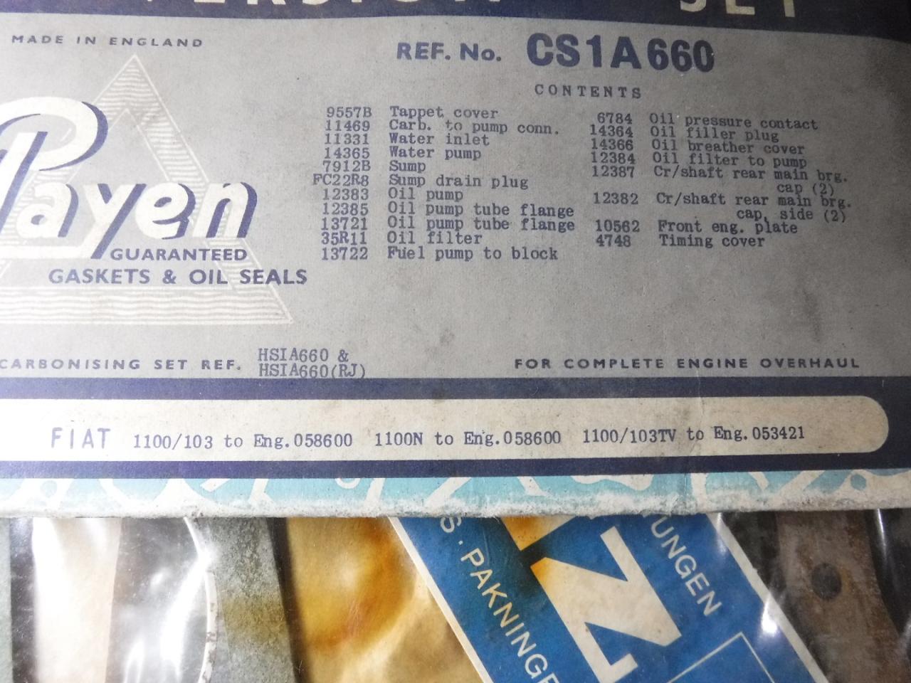 1900 Gasketsets-Pakkingsets several car engine gaskets