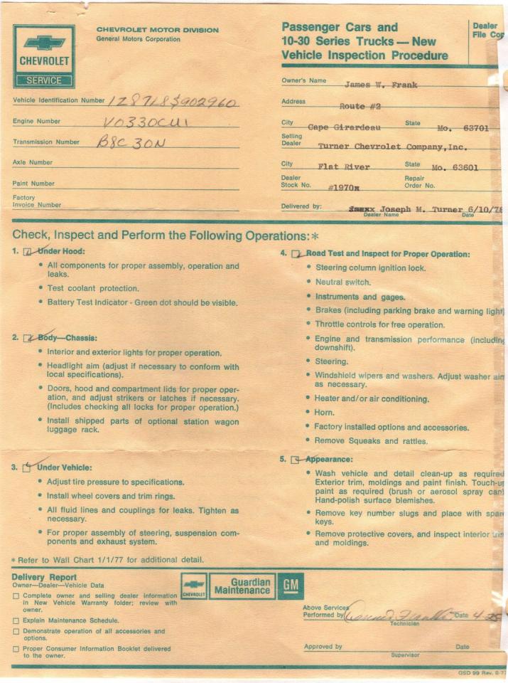 1978 Chevrolet Corvette Pace Car