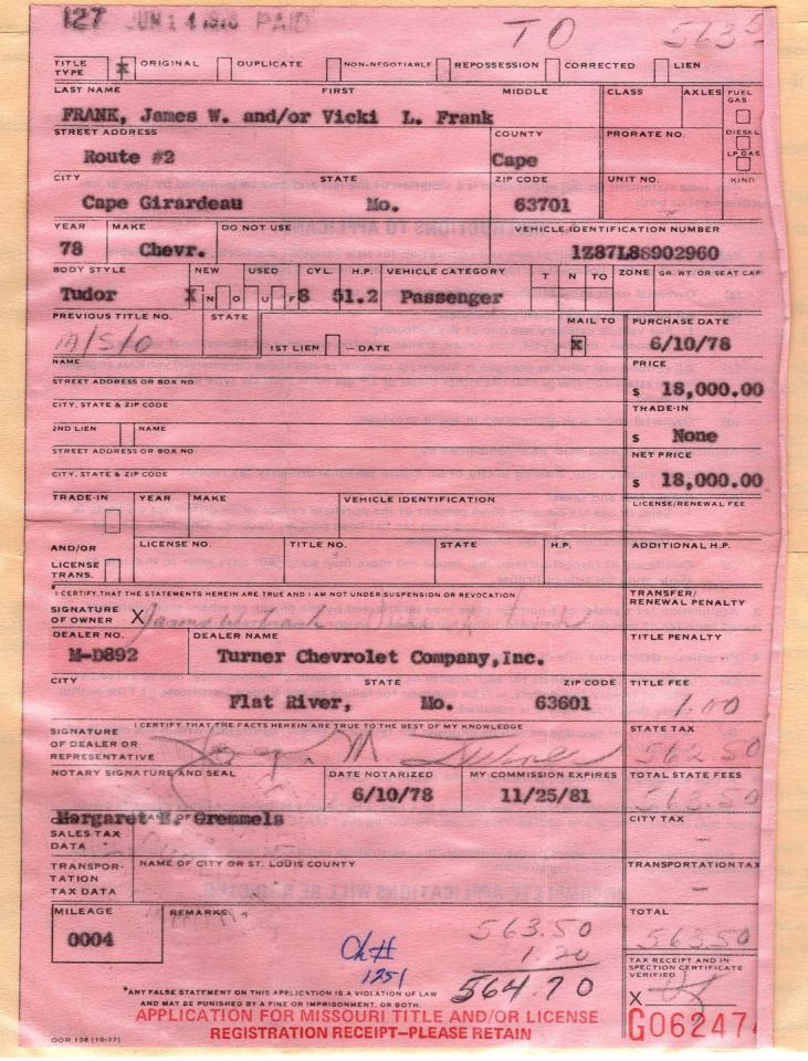 1978 Chevrolet Corvette Pace Car