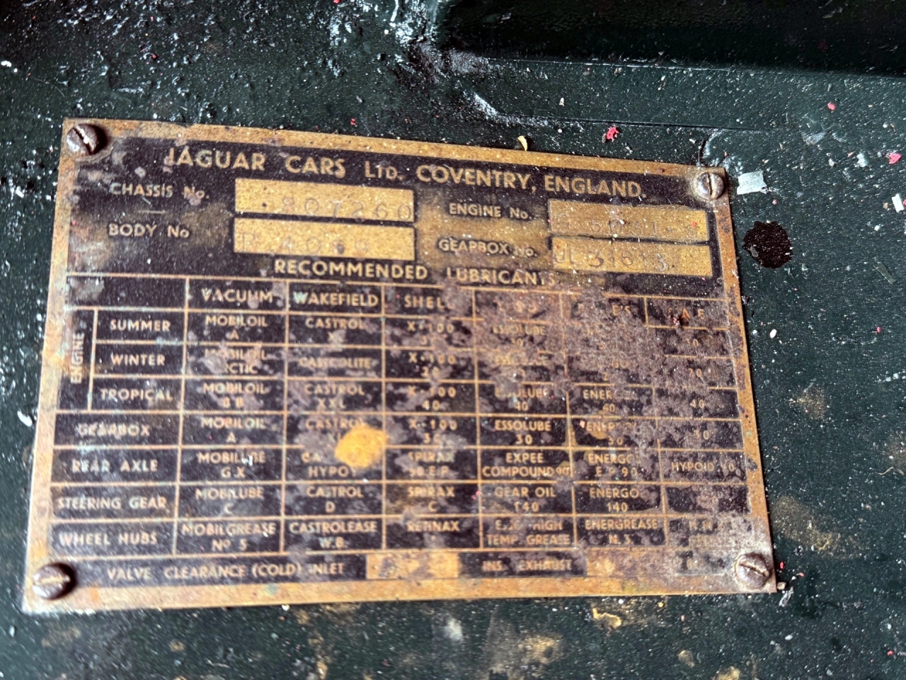 1955 Jaguar XK140  Drophead Coupe Chassis No. 807260