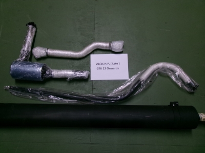 1x Front expansion box and 1x Intermediate pipe and 1x Main silencer and 1x Tail pipe
