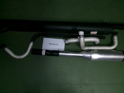 1x Long down pipe, 1x Short down pipe, 1x Front expansion box, 1x Mian silencer