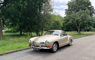 Top restored Karkmann Ghia. Rare and beautiful color.