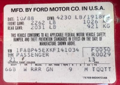 1989 Ford Mustang GT Convertible