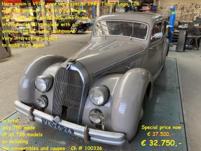 1949 Talbot T26 Saloon (RHD)