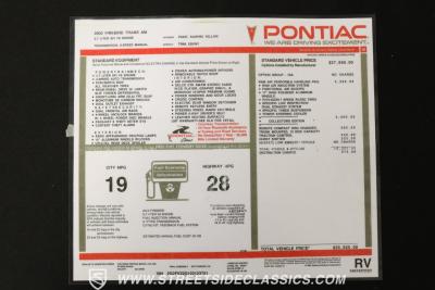 2002 Pontiac Firebird Trans Am WS6 Collectors Edition