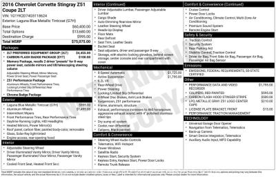 2016 Chevrolet Corvette Z51 2LT