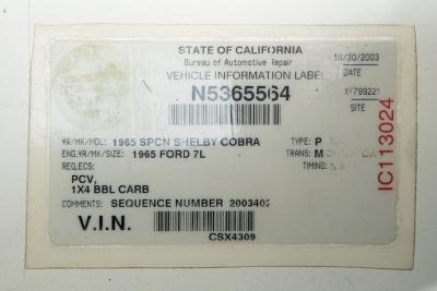 1965 Shelby Cobra 427 S/C