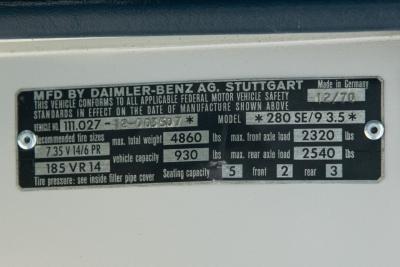 1971 Mercedes - Benz 280 SE 3.5 CABRIOLET