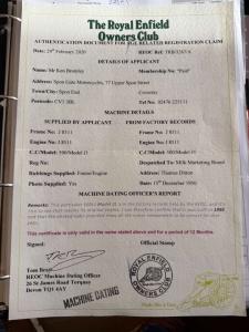 1950 Royal Enfield MODEL J1 500