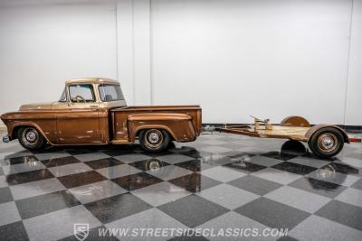 1955 Chevrolet 3100 Apache &amp; Custom Motorcycle Trailer