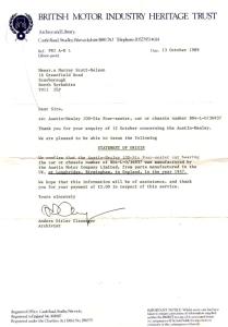 1957 Austin - Healey 100/6