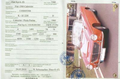 1960 Fiat 1500 OSCA CABRIOLET 1960