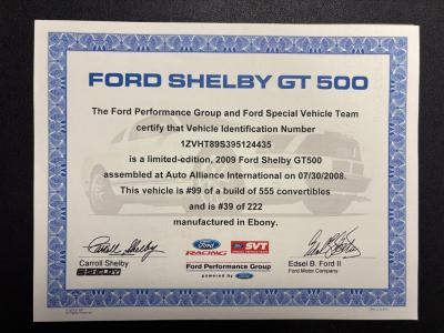 2009 Ford Mustang Shelby GT500 Convertible