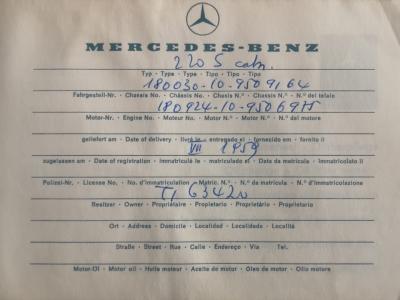1959 Mercedes - Benz 220S CABRIOLET