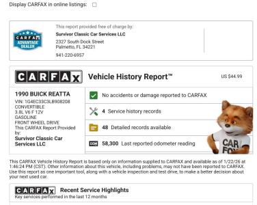 1990 Buick Reatta Convertible