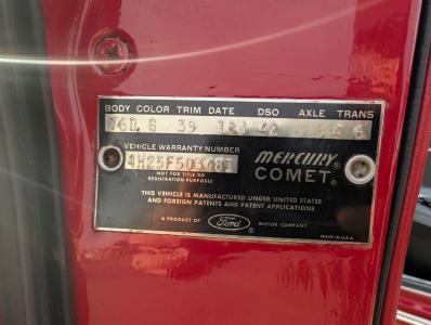1964 Mercury Comet Caliente Convertible