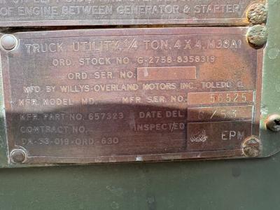 1952 Willys M38A1 Military Jeep