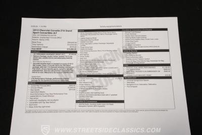 2012 Chevrolet Corvette Grand Sport Convertible 3LT